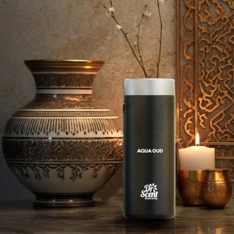 موزع روائح زيت العود المائي الفاخر، مكونات عليا من البرتقال، زجاجة برغموت كالابريا الزجاجية، غطاء ذهبي، لون كهرماني، رائحة تدوم طويلاً للمنزل والمكتب والفنادق والمنتجعات الصحية 500 مل - Image 3