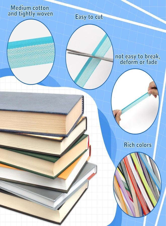 fuceury 24 Pieces Book Binding Endbands, 12 Inch 24 Colors Book Headband Cotton Binding Kit for Bookbinding, Book Decor - Image 4