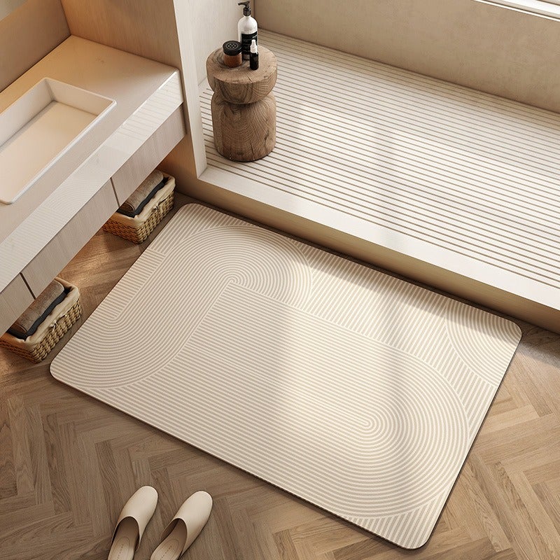 Creamy Style Non-Slip Diatomaceous Earth Floor Mat - Customizable, Absorbent & Quick-Drying for Bathroom