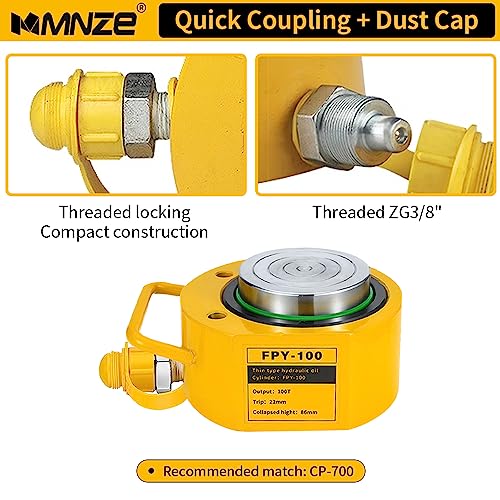 MMNZE 100T 20mm/0.79" Stroke Mini Hydraulic Ram Jack - Porta Power Retract Automatically Split Single Acting Lifting Cylinders for Machinery, Ship Bridge Construction - Image 4