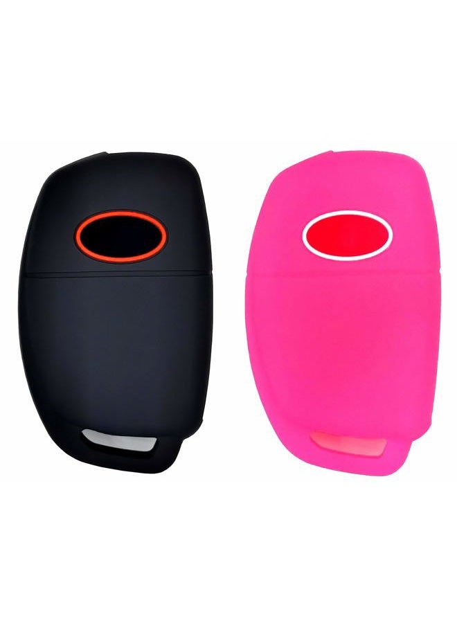 REPROTECTING Silicone Rubber Key Fob Cover Compatible with 2013-2019 Hyundai Santa Fe Sonata Tucson Santa Fe Sport(Suitable for Buttons with Eject/flip/fold Buttons, not for Smart Keys) - Image 2