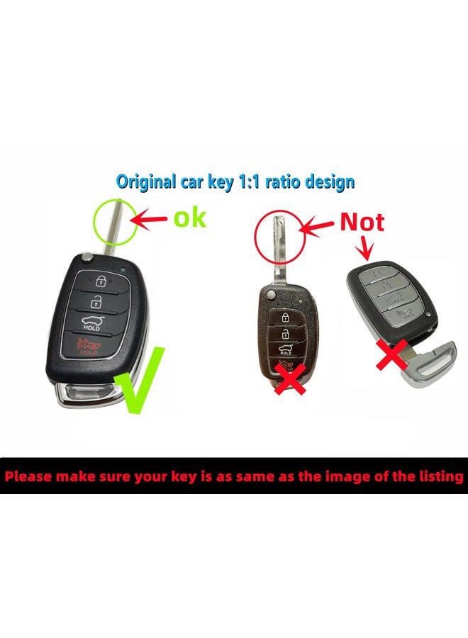 REPROTECTING Silicone Rubber Key Fob Cover Compatible with 2013-2019 Hyundai Santa Fe Sonata Tucson Santa Fe Sport(Suitable for Buttons with Eject/flip/fold Buttons, not for Smart Keys) - Image 3