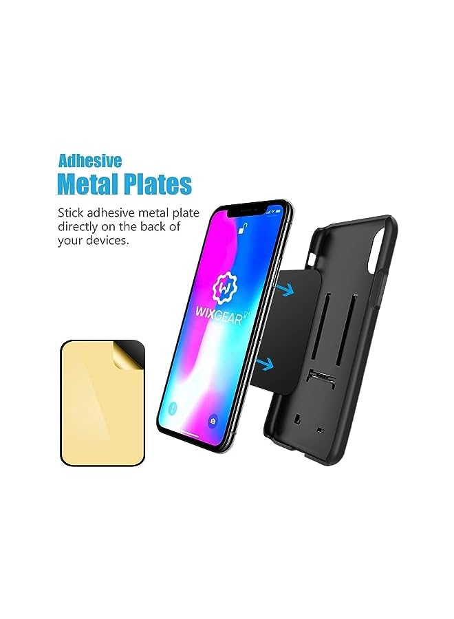 Green Tiger Mount Metal Plate with Adhesive for Magnetic Cradle-Less Mount - X4 Pack 2 Rectangle and 2 Round (Compatible with Magnetic mounts) (Black) - Image 5