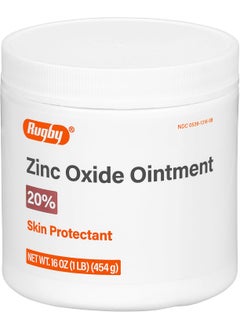 RUGBY LABORATORIES Rugby Zinc Oxide Ointment Skin Protectant - 20% - 16 Oz (1lb) (454 g) 