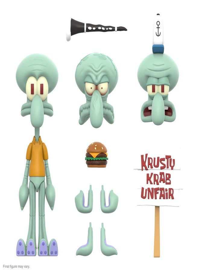 Super7 ULTIMATES! Spongebob Squarepants Squidward - 7" Spongebob Action Figure with Accessories Classic Cartoon Collectibles and Retro Toys - Image 1