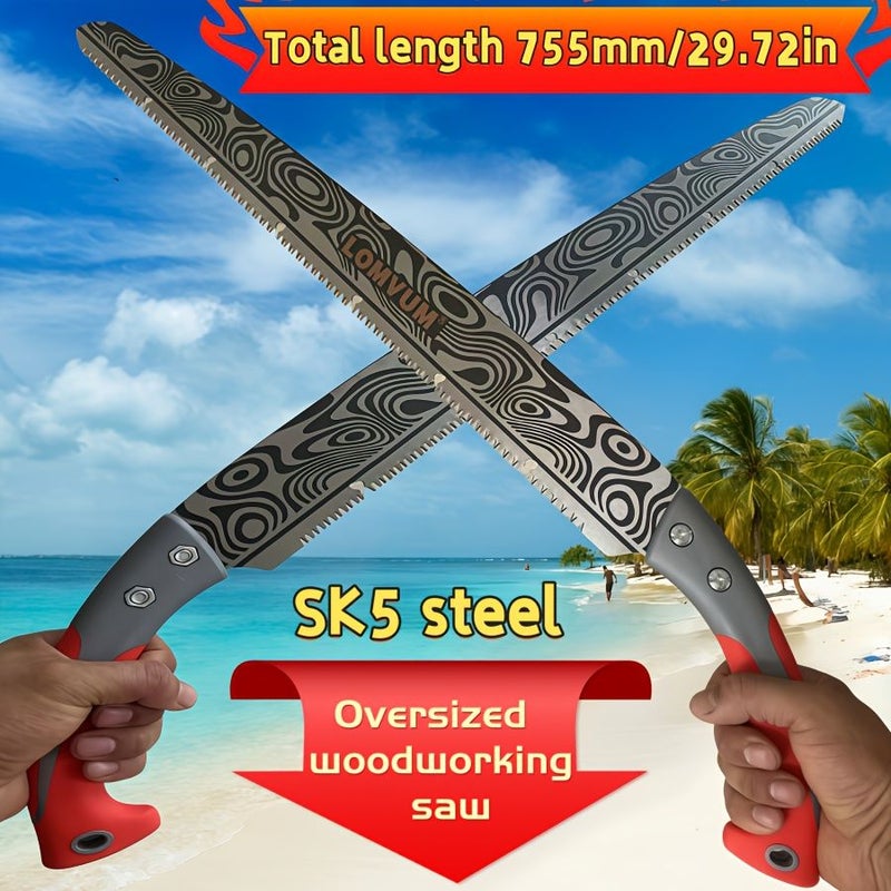 Professional Logging Saw 755mm SK5 Manganese Steel Manual Hand Saw For Outdoor Woodwork - Image 2