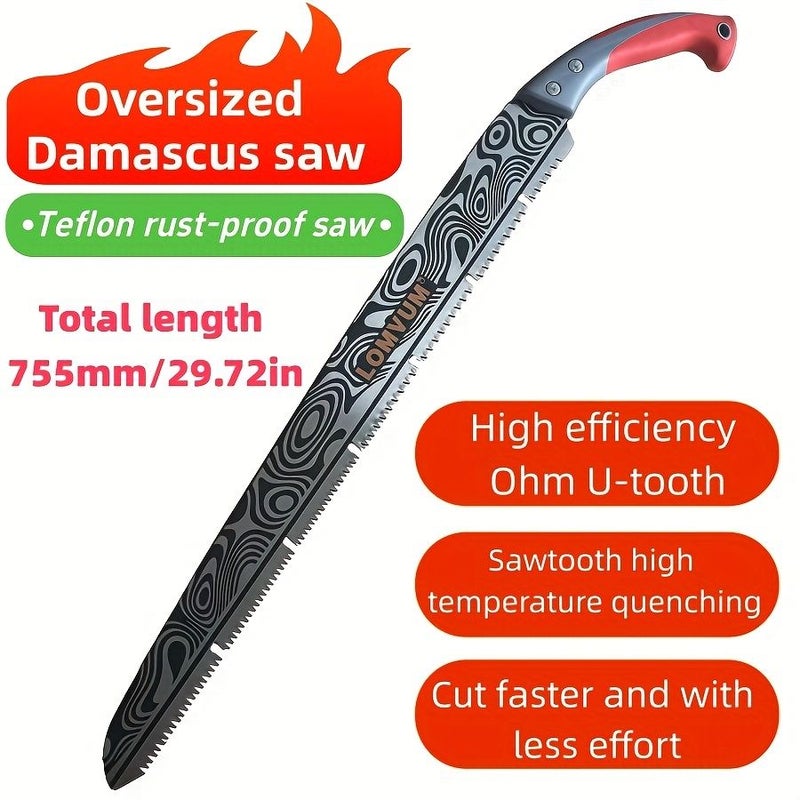 Professional Logging Saw 755mm SK5 Manganese Steel Manual Hand Saw For Outdoor Woodwork - Image 3