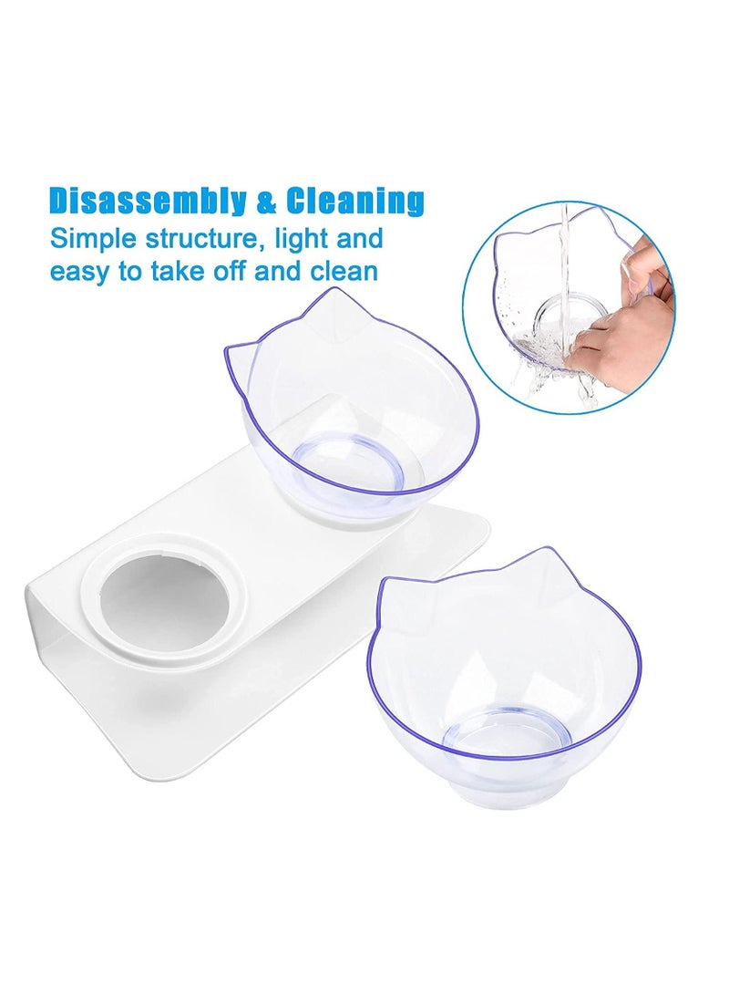 Double Cat Bowl with Raised Stand (Clear) - Image 4