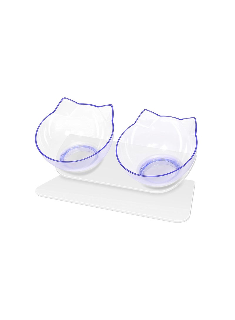 Double Cat Bowl with Raised Stand (Clear) - Image 2