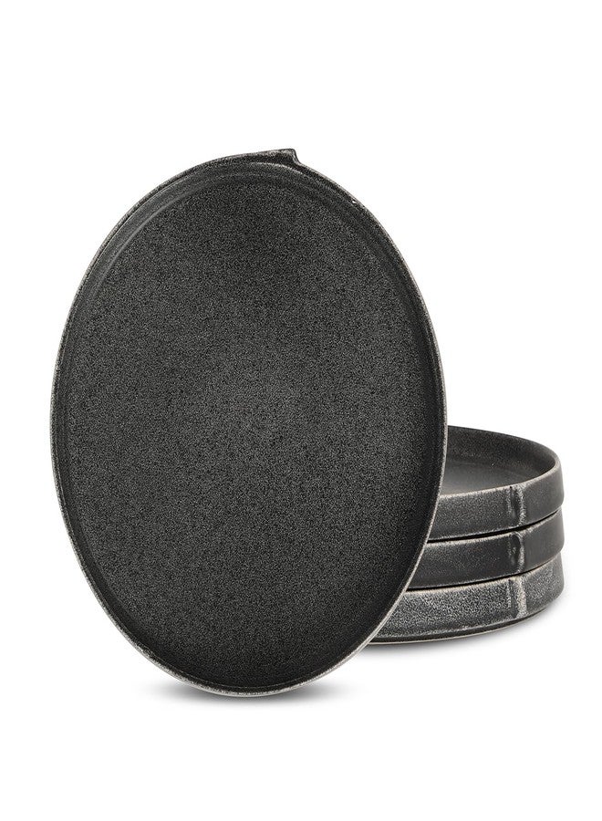 Stone Lain Bao 4-Piece Dinner Plate Set Stoneware, Charcoal - Image 1