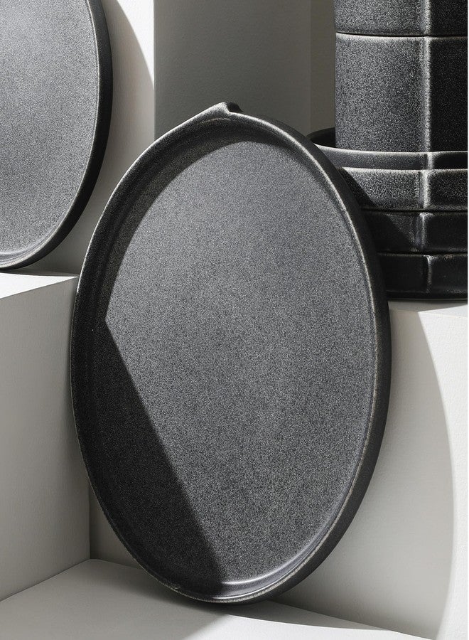 Stone Lain Bao 4-Piece Dinner Plate Set Stoneware, Charcoal - Image 2