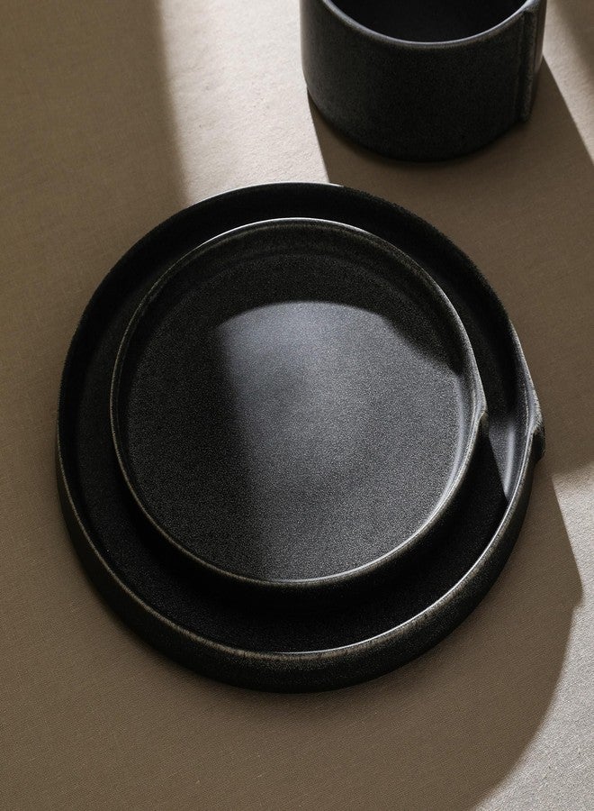 Stone Lain Bao 4-Piece Dinner Plate Set Stoneware, Charcoal - Image 3