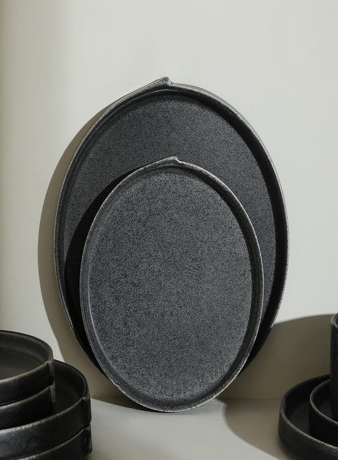 Stone Lain Bao 4-Piece Dinner Plate Set Stoneware, Charcoal - Image 5