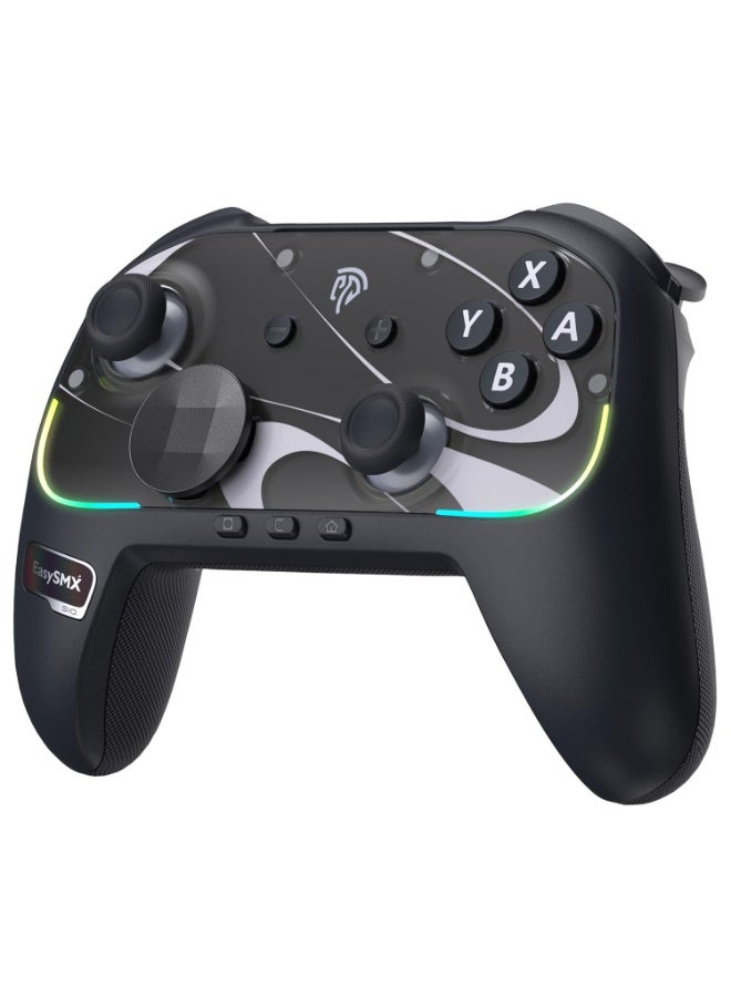 EasySMX جهاز تحكم كلاسيكي EasySMX S10 بلوتوث RGB لجهاز Switch 2/Switch/PC/هاتف/تلفاز/Steam مع جيروسكوب 6 محاور، وظيفة NFC، عصا تحكم مضادة للانزلاق TMR، زر استيقاظ واحد، اهتزاز عالي الدقة، لوحة D قابلة للتبديل وواجهة، بطارية 1200 مللي أمبير، زرين خلفيين قابلين للبرمجة. - Image 3