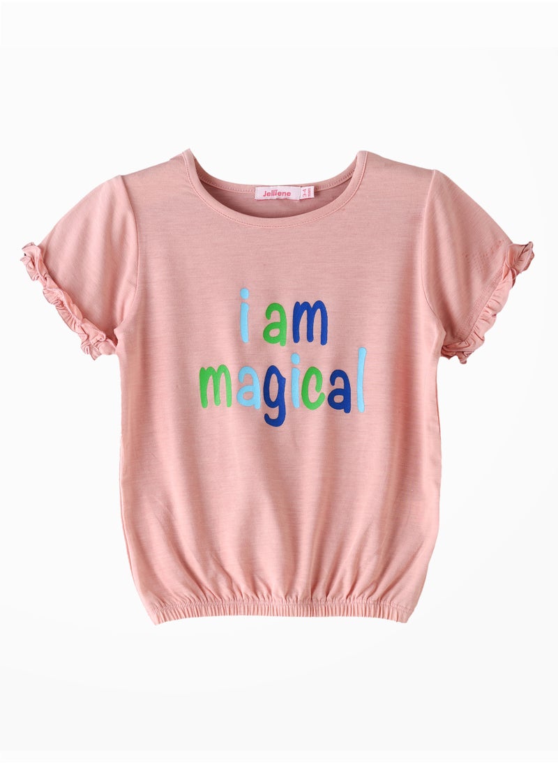 Jelliene Sunshine Squad: Girls' Comfy Cotton Tees Playful & Summer Fun  - Image 1