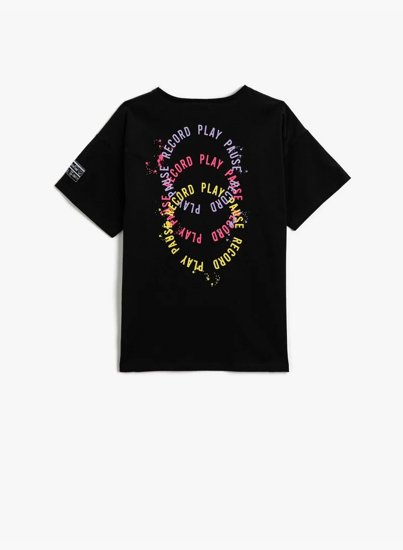 KOTON Embroidered Short Sleeve T-Shirt Cotton