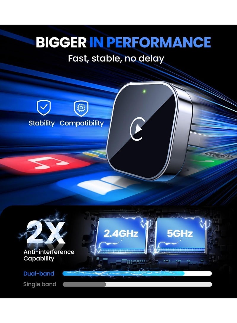 محول لاسلكي لـ CarPlay و Android Auto - دونجل USB ذكي للسيارة، سهل التوصيل والتشغيل | اتصال لاسلكي سلس، اقتران سريع، إشارة مستقرة - Image 5