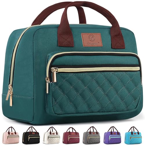 Genteen Lunch Box for Women Insulated womens Lunch bag for workReusable Cute Lunch BagsHigh Capacity Cooler BagTote for Work Girls Office Picnic SchoolLake Green - Image 1