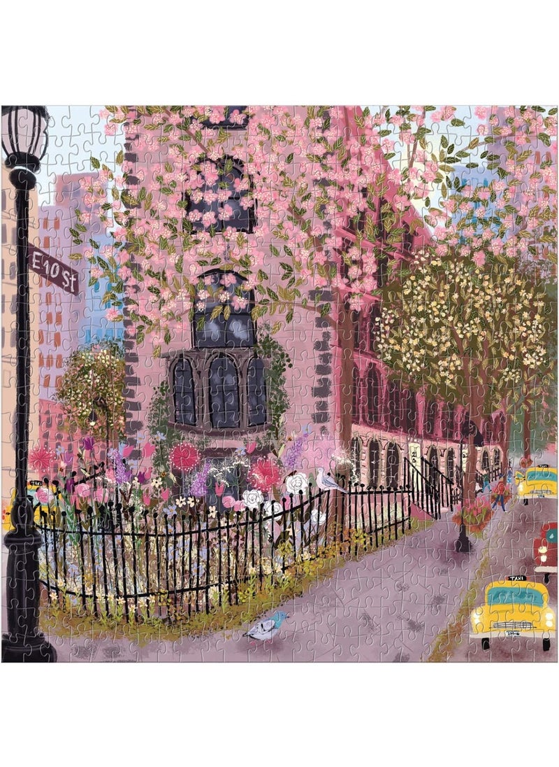 Galison Galison Blooming Streets 500 Piece Puzzle from Galison - Beautifully Illustrated Jigsaw Puzzle of a Local NYC Street, Fun & Challenging, Unique Gift Idea  - Image 2