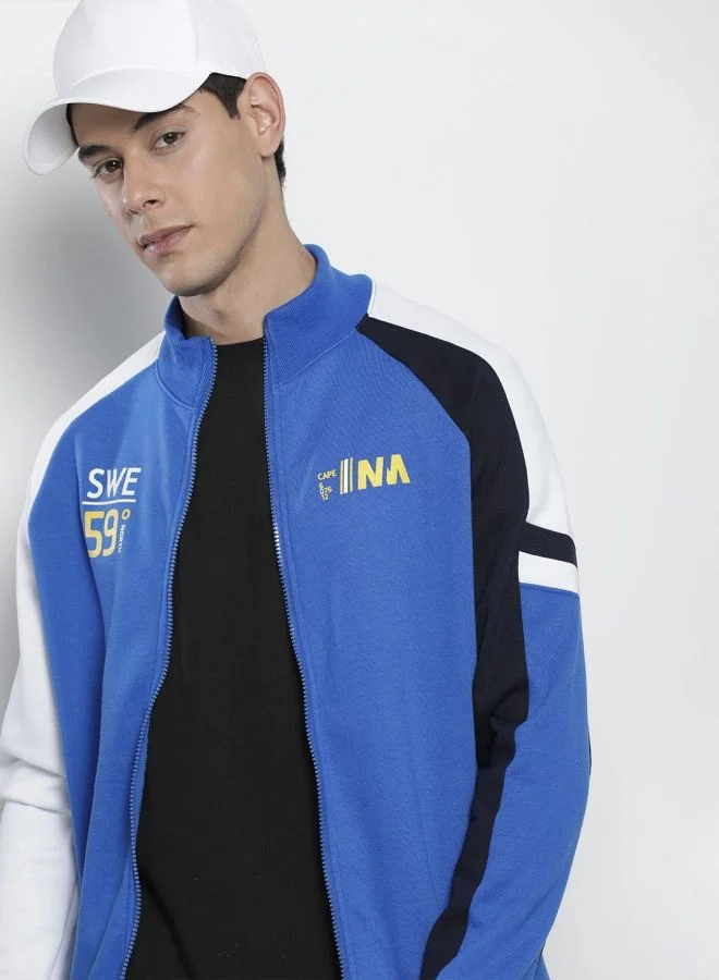 The Indian Garage Co Men Regular Fit Printed High Neck Full Sleeves Sweatshirt