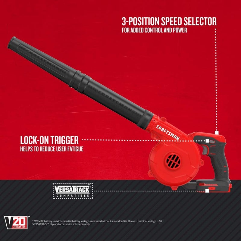 CRAFTSMAN V20 Cordless Leaf Blower 125 mph Bare Tool Only CMCBL0100B - Image 2