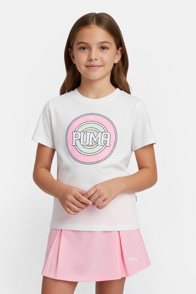 PUMA Kids Girl 2 Pieces Graphic Print Top And Shorts Set, Multicolor - Image 1