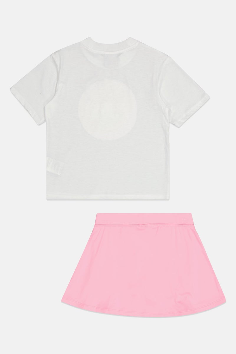 PUMA Kids Girl 2 Pieces Graphic Print Top And Shorts Set, Multicolor - Image 3