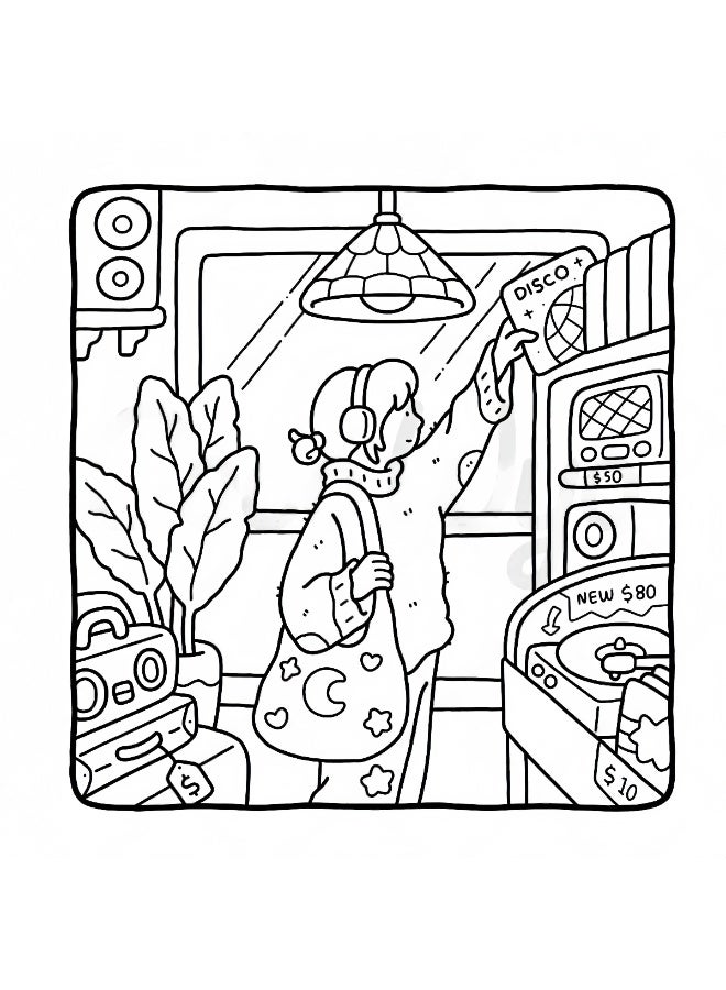 لحظات الفتيات: كتاب تلوين مريح للبالغين والمراهقين يحتوي على مشاهد يومية لطيفة - Image 2