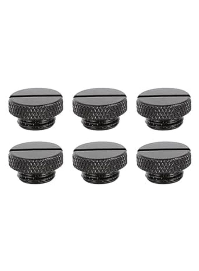6pcs G1 4 Black Water Cooling Stop Plugs with Sealing Rings for PC Computer - Image 1