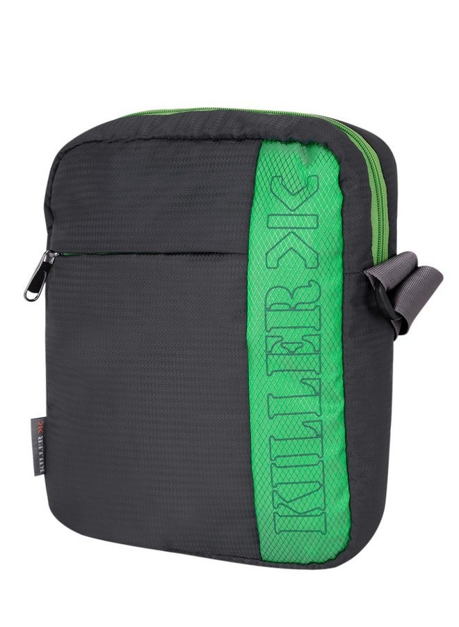 KILLER ENTIZO Traveler Sling Bag for 10" iPad/Tablet - Shoulder Side Sling Bag for Men - Dark Grey & P. Green - Image 3