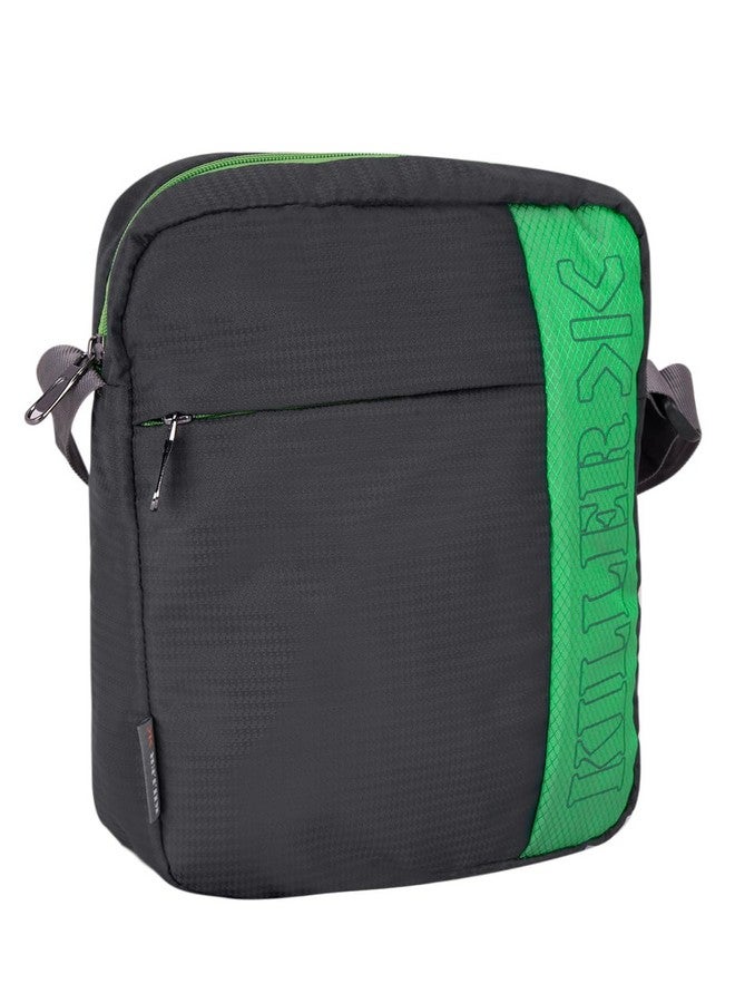 KILLER ENTIZO Traveler Sling Bag for 10" iPad/Tablet - Shoulder Side Sling Bag for Men - Dark Grey & P. Green - Image 2