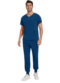 Solid Color Medical Uniform Scrubs 2 Piece Set V-Neck Top and Jogger Pants Suit Azure Blue - pzsku/Z0163883826F475CDA4C7Z/45/_/1732607012/822b9fb5-b558-4df2-9407-2248a5d9368c