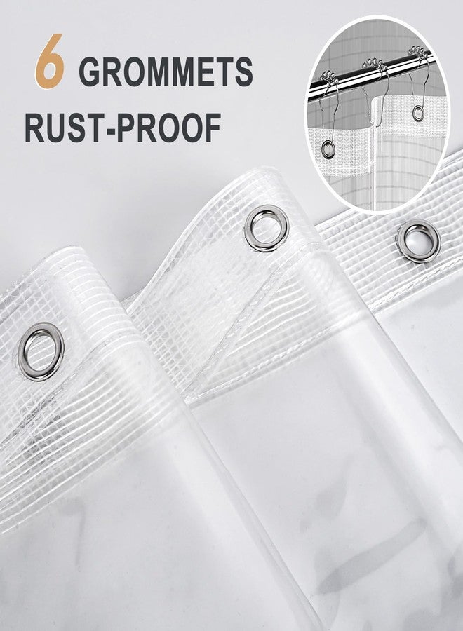 AmazerBath Heavy Duty Stall Shower Curtain Liner 12 Gauge, 36 x 72 Inches Clear Weighted Plastic Shower Liner with 2 Weighted Stones and 6 Rustproof Metal Grommet - Image 3