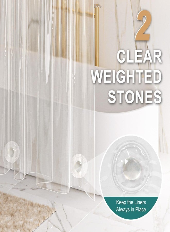 AmazerBath Heavy Duty Stall Shower Curtain Liner 12 Gauge, 36 x 72 Inches Clear Weighted Plastic Shower Liner with 2 Weighted Stones and 6 Rustproof Metal Grommet - Image 4