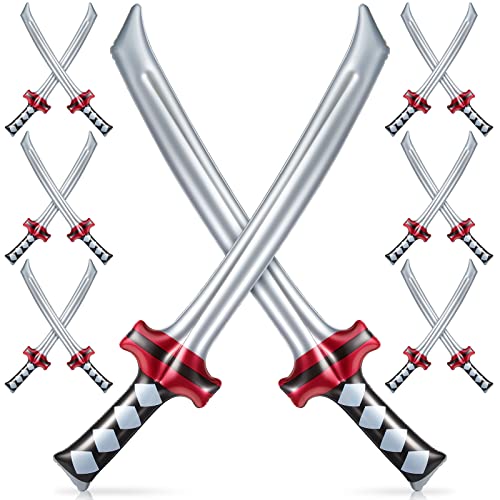 Deekin Ninja Inflatable Sword Ninja Samurai Inflatable Swords Katana Toy Blow up Samurai Toy Costume Accessories for Girls and Boys Birthday Theme Party24 Pcs - Image 1
