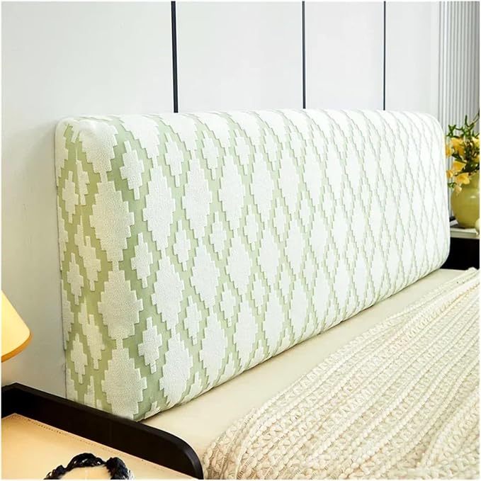 Elastic Jacquard Headboard Cover Anti Dirty Stretch Spandex A4 Green Cover L200cm H50 60cm XL - Image 1