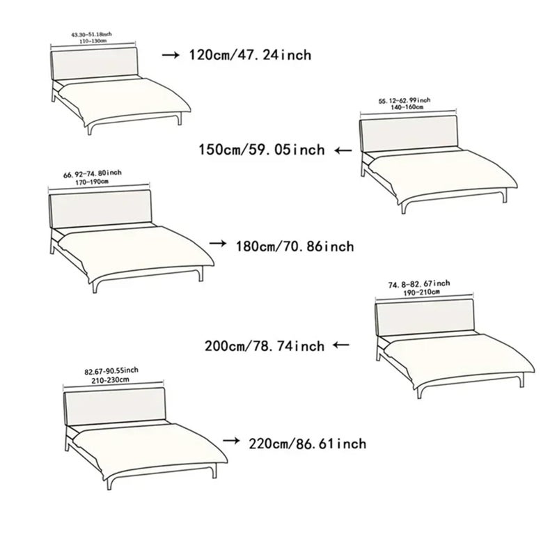 Elastic Jacquard Headboard Cover Anti Dirty Stretch Spandex A4 Green Cover L200cm H50 60cm XL - Image 4