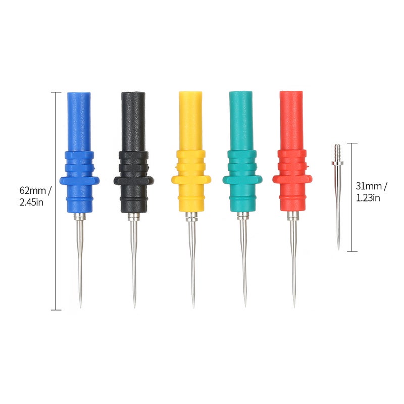5pcs Oscilloscope Probe Pins Set Upgraded Version HT307 Automotive Test Accessories Back Pinning Probes Handheld Oscilloscope Probe Needle Oscilloscope Accessories - Image 2