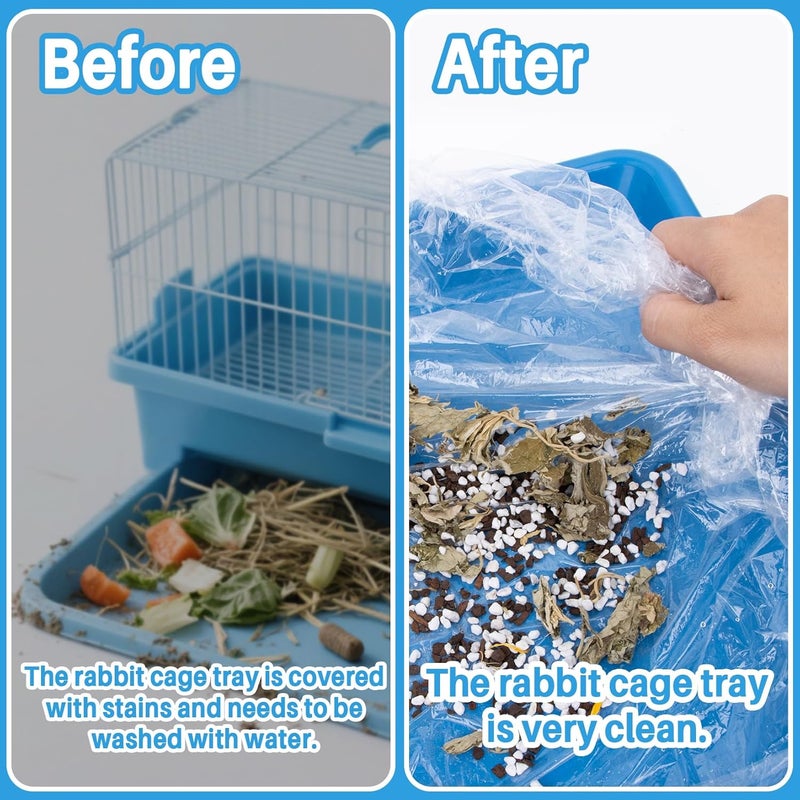 RAINFLOW Plastic Cage Liner Rabbit - Disposable Clear Plastic Toilet Film for Bunny Hedgehog Hamster Totoro - Image 4