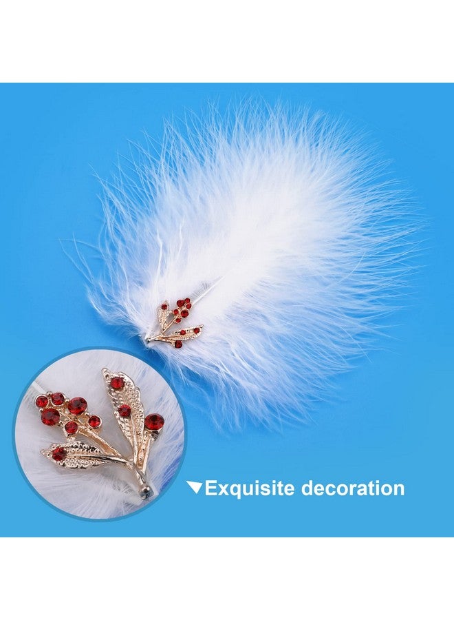 MWOOT 4Pcs White Feather Fascinators Hair Clips Handmade Feather Headpiece Rhinestones Hair Clips Barrettes Headpiece For Women And Girls Party Hairpins Hair Accessory - Image 5
