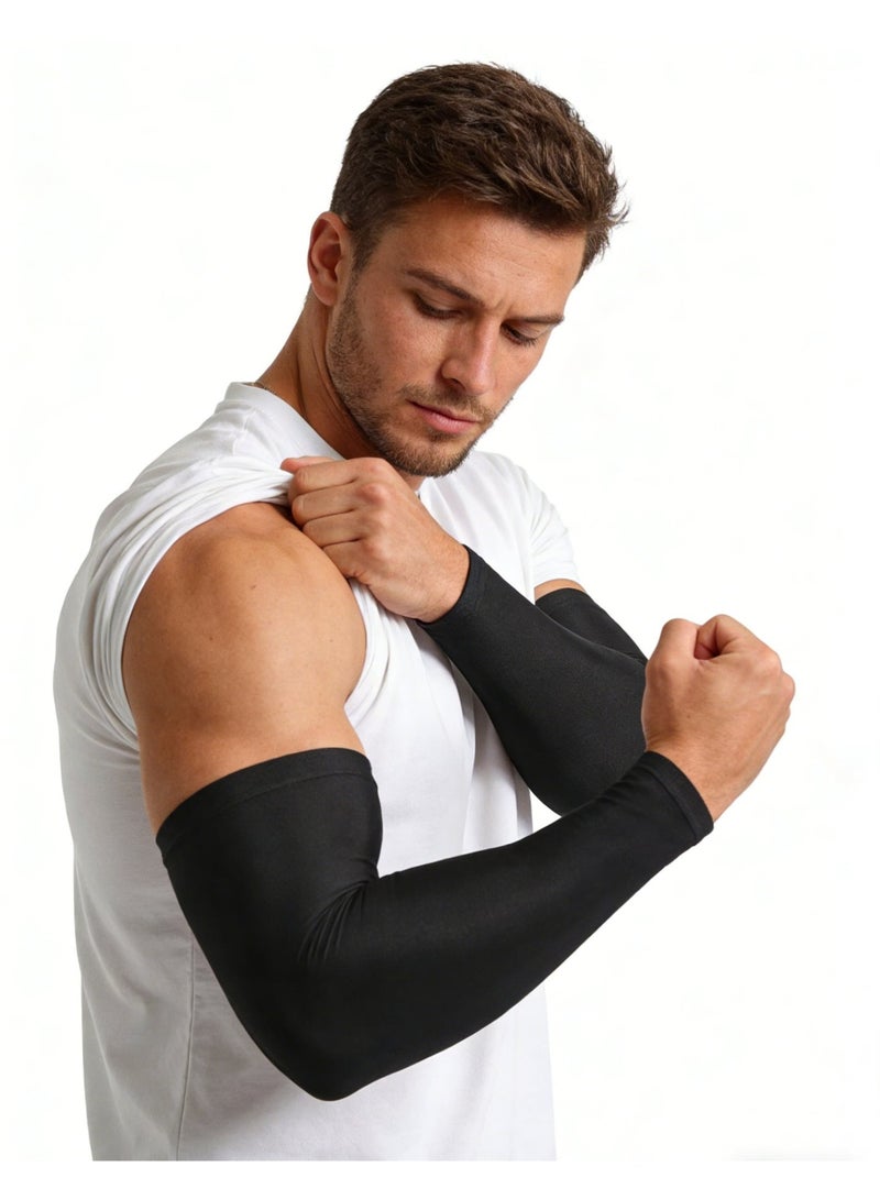 Aknzlmed 4 Pairs UPF50 Cooling Arm Sleeves, UV Sun Protection Tattoo Cover, One Size for Women Men Youth - Image 2