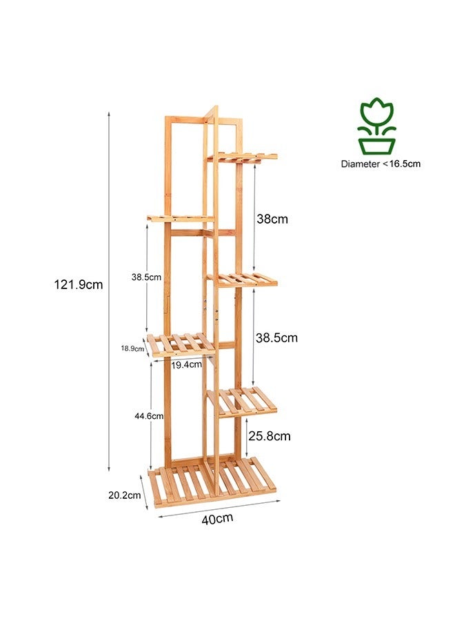 Generic Indoor Plant Display Stand Corner Stand for Plants 6 Tier Flower Stand for Balcony Bamboo Flower Stand Outdoor Garden Plants Shelf Tall Flower Display Rack for Balcony Living Room Corner  - Image 2
