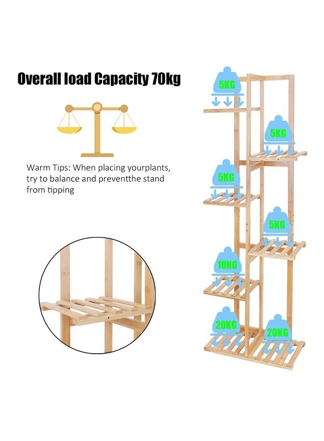 Generic Indoor Plant Display Stand Corner Stand for Plants 6 Tier Flower Stand for Balcony Bamboo Flower Stand Outdoor Garden Plants Shelf Tall Flower Display Rack for Balcony Living Room Corner  - Image 5
