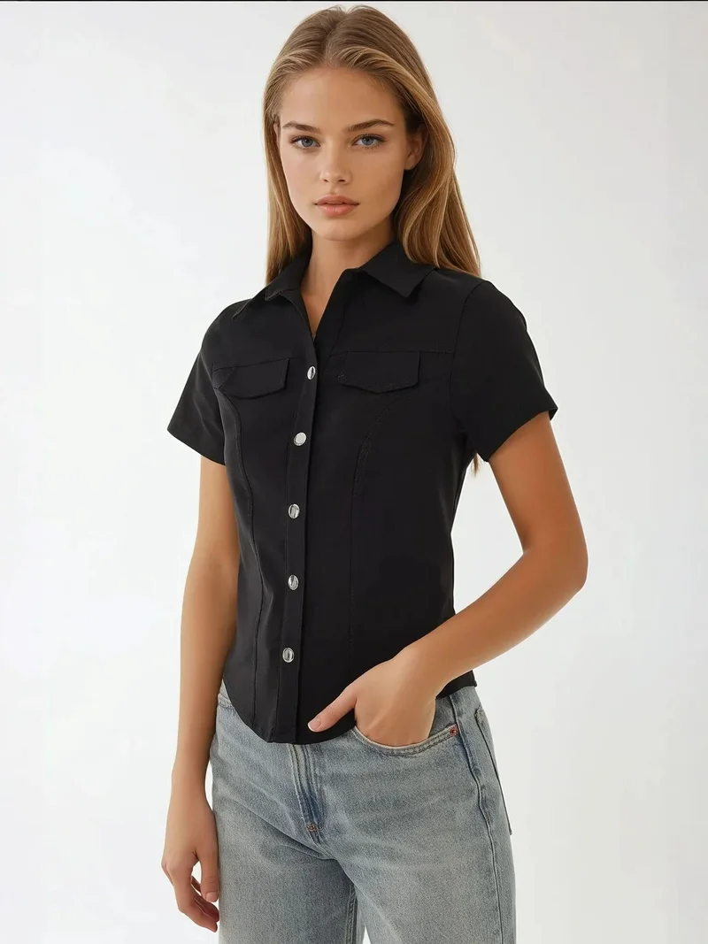 HICCUP Regular Fit Short Sleeve Buttoned Shirt