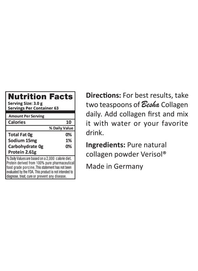 BESHA INC - Verisol Collagen Bioactive Peptides (Natural Collagen Powder) Made in Germany - 2 Month Supply - Image 1