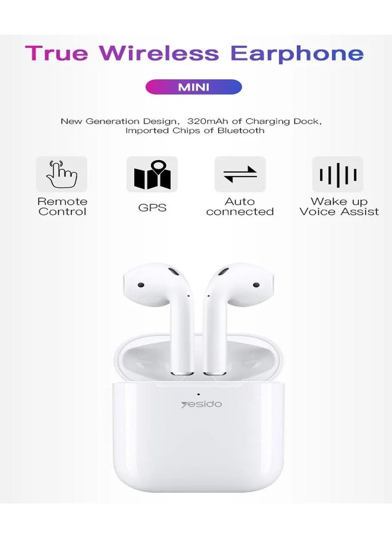Yesido - TWS05 Wireless Bluetooth Double Headset With HD Microphone and Noise Cancelation Compatible With iPhone 13 Pro Max - Image 1