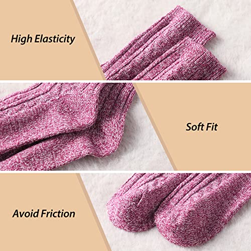 Pleneal Wool Socks for Women - 7 Pairs Womens Wool Socks Winter Warm Sock Men Cozy Knit Boots Sock for Women - Image 4