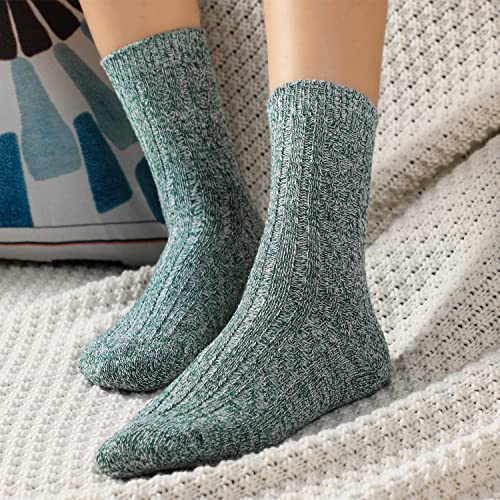 Pleneal Wool Socks for Women - 7 Pairs Womens Wool Socks Winter Warm Sock Men Cozy Knit Boots Sock for Women - Image 5
