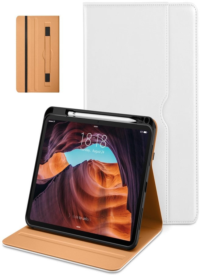 DTTO for iPad (A16) 11th Generation Case 11 Inch 2025, iPad 10th Generation Case 10.9 Inch 2022, Premium Leather Business Folio Stand Cover with Pencil Holder - Auto Wake/Sleep, White - Image 1