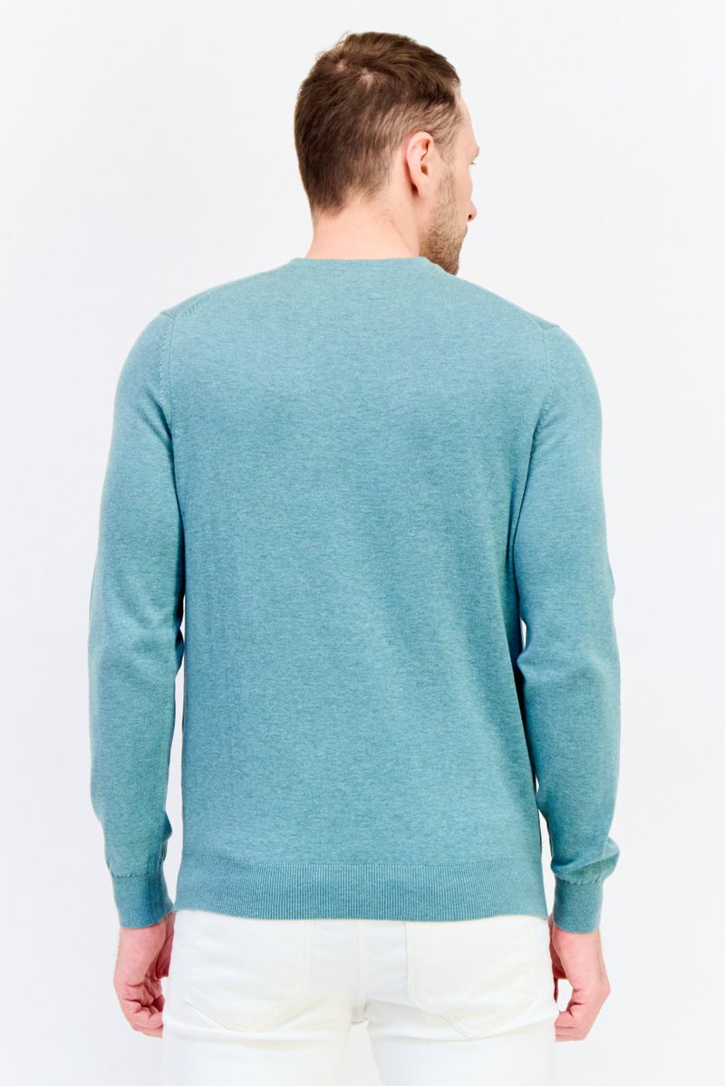 Celio Men Crew Neck Long Sleeve Solid Sweatshirt, Sage Green - Image 2